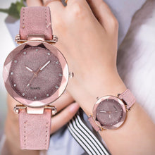 Load image into Gallery viewer, Casual Women Romantic Starry Sky Wrist Watch Leather Rhinestone Designer Ladies Clock Simple Dress Gfit  Montre Femme@50